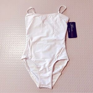 Theatricals Dancewear Solutions dance camisole cami WHITE Leotard ballet NWT CM